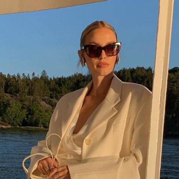 MaxMara LOGO14 MM0063 21G Sunglasses White Cat Eye Frame, Brown Mirror Lenses - Picture 2 of 12